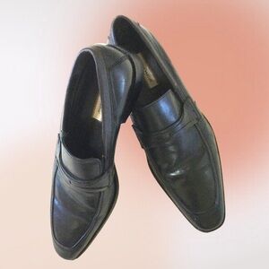 Joseph Abboud Black Leather Slip On Dress Shoes Size 9